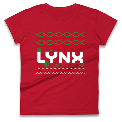 Lynx Christmas Ladies T Shirt