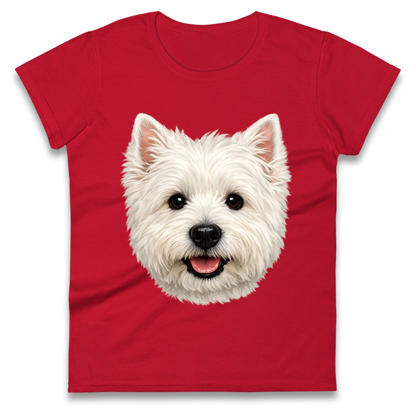 West Highland White Terrier Dog Face Ladies T Shirt