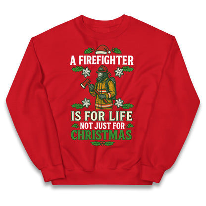 Firefighter Christmas Kids Jumper