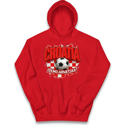 Croatia Retro World Cup Kids Hoodie