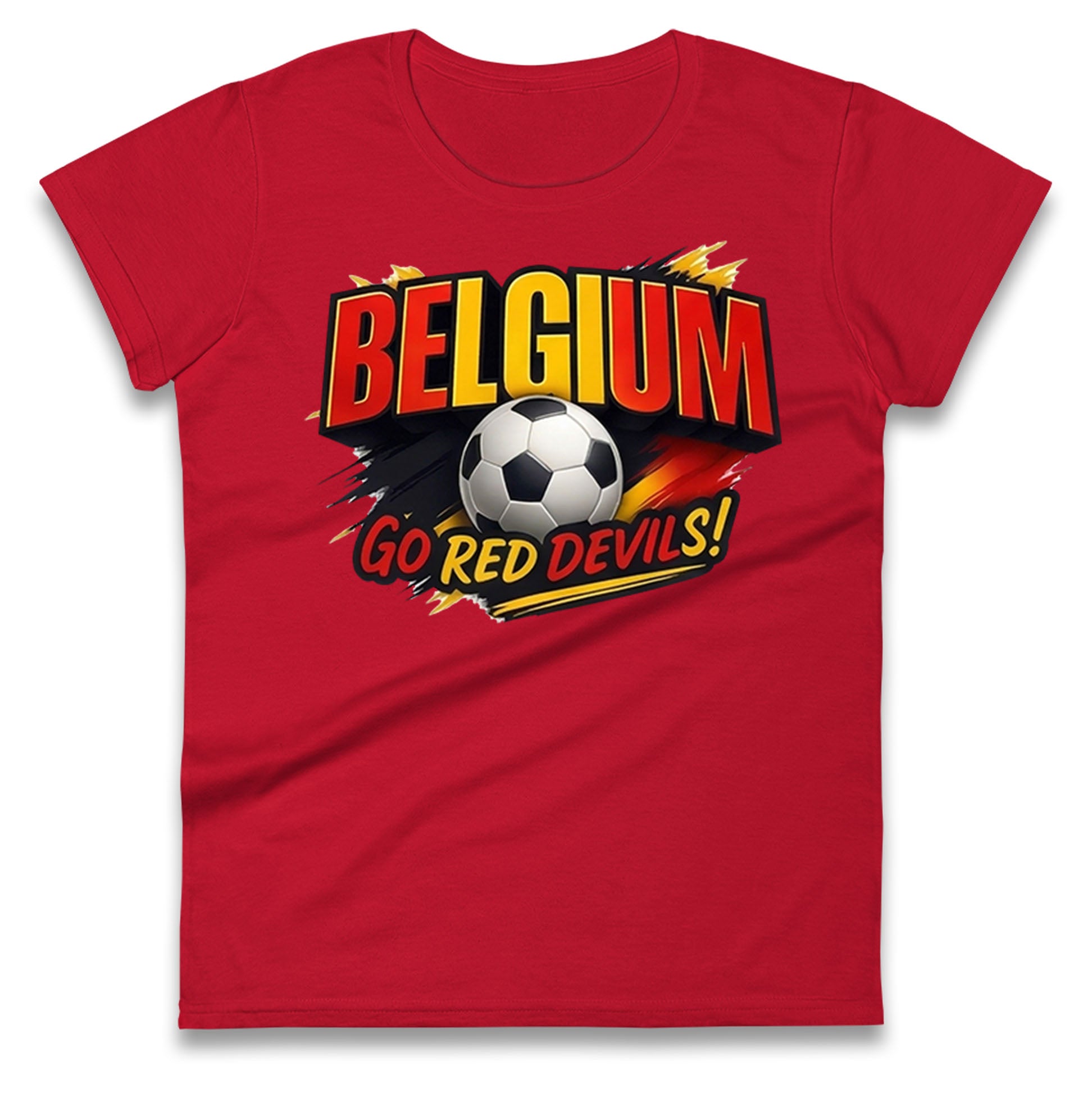 Belgium Retro Football Ladies T Shirt