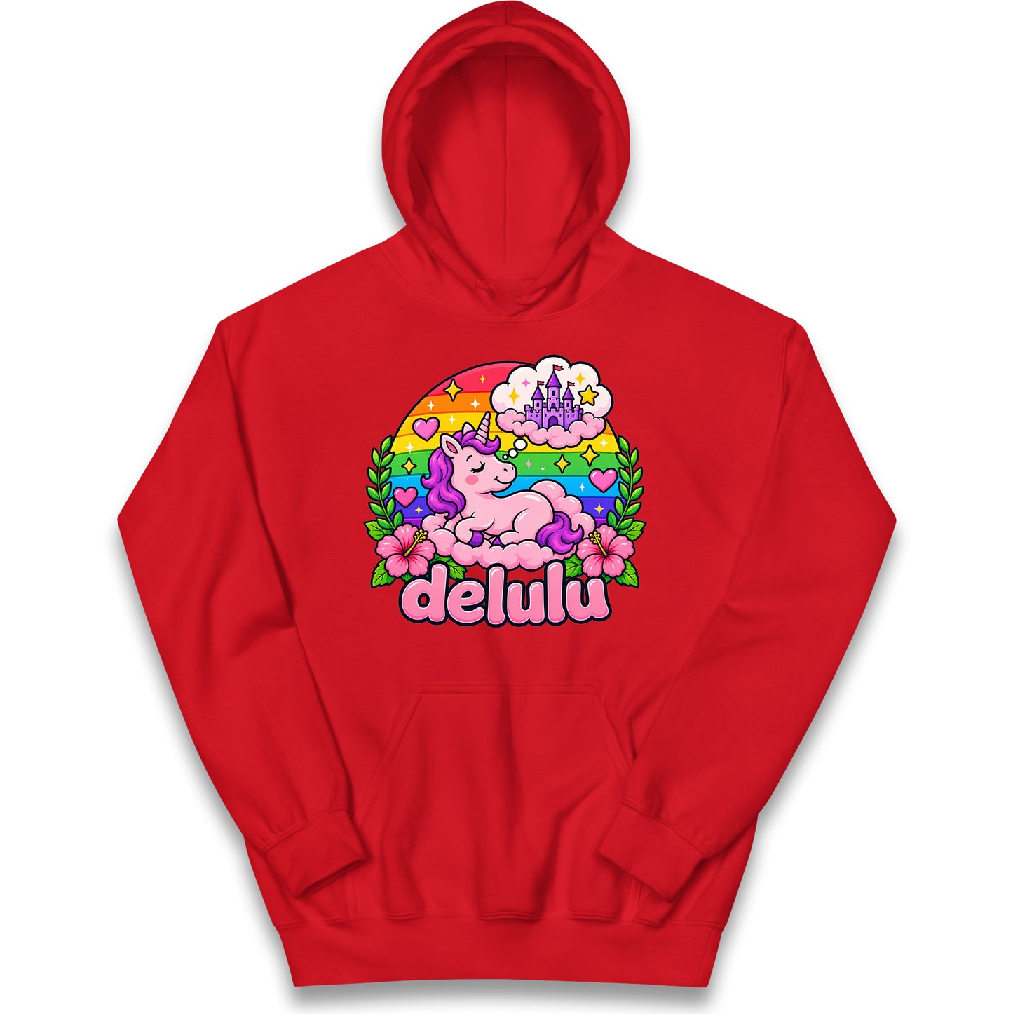 Delulu Unicorn Kids Hoodie