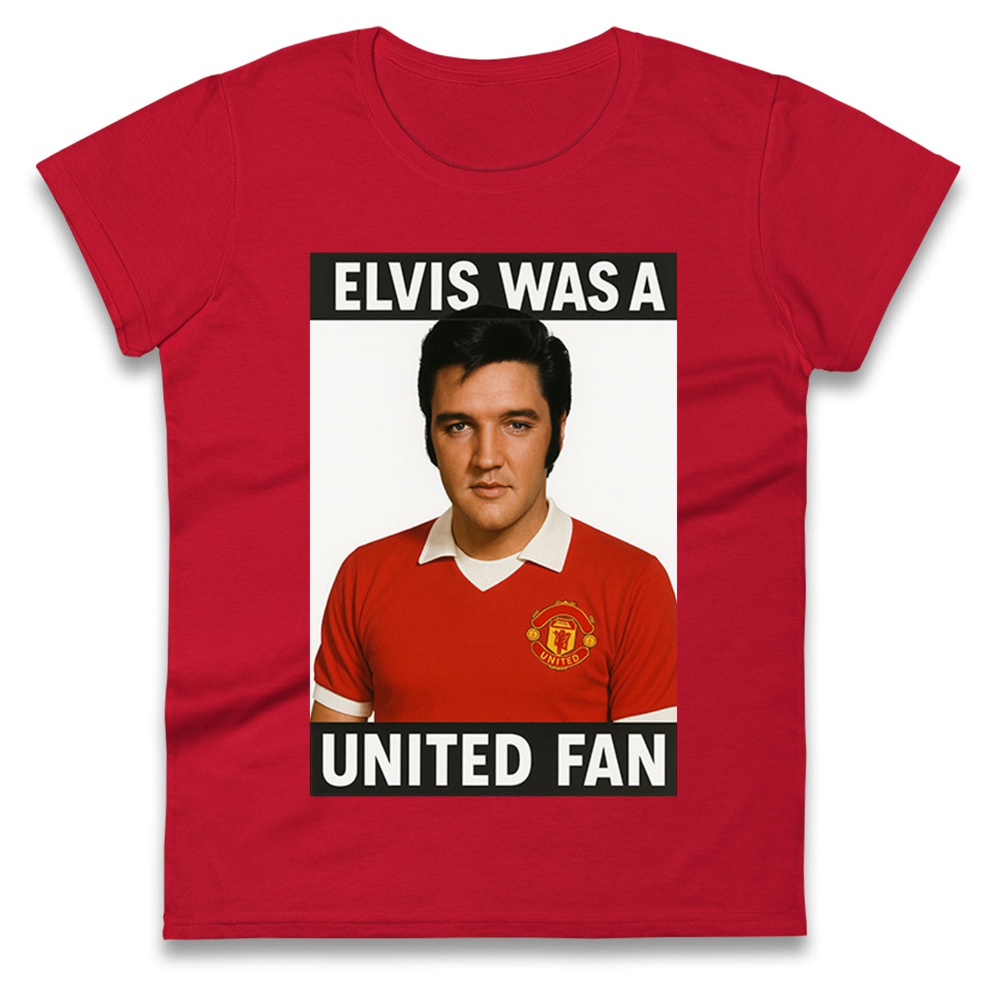 Elvis Presley Mnchester United Ladies T Shirt