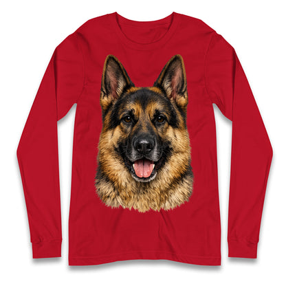 German Shepherd Dog Face Longsleeve T Shirt
