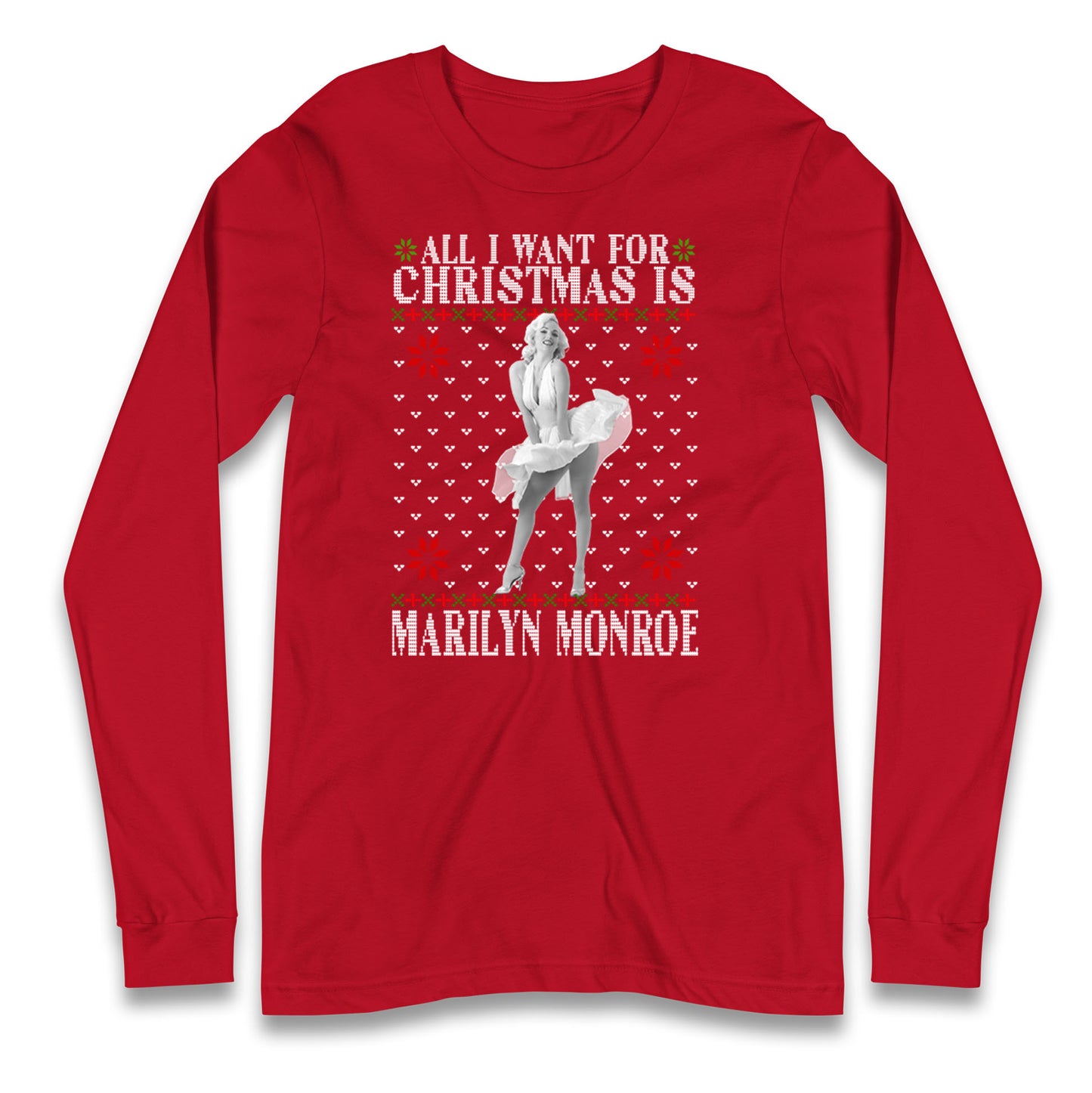 marilyn monroe christmas long sleeve t shirt