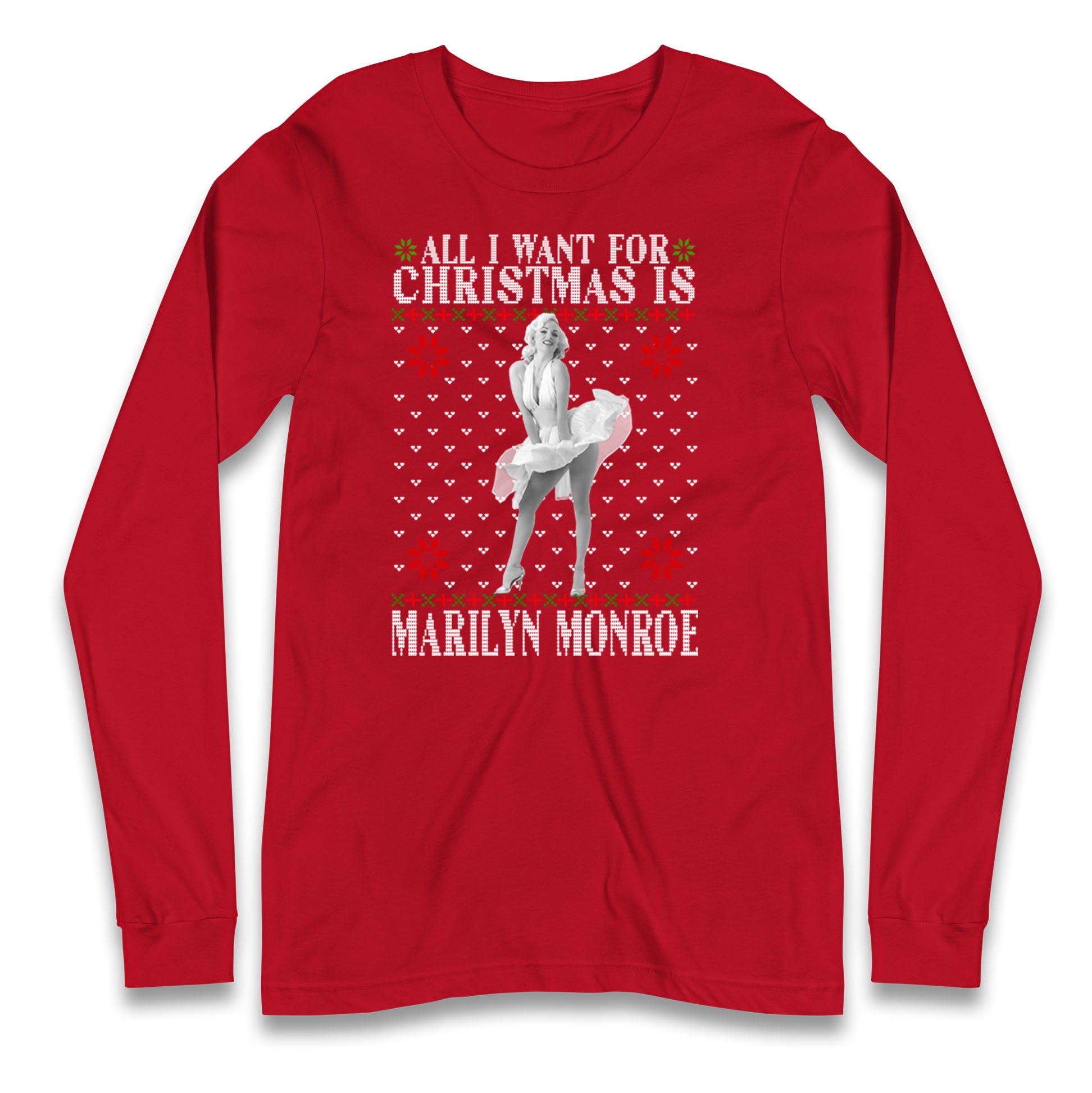 marilyn monroe christmas long sleeve t shirt
