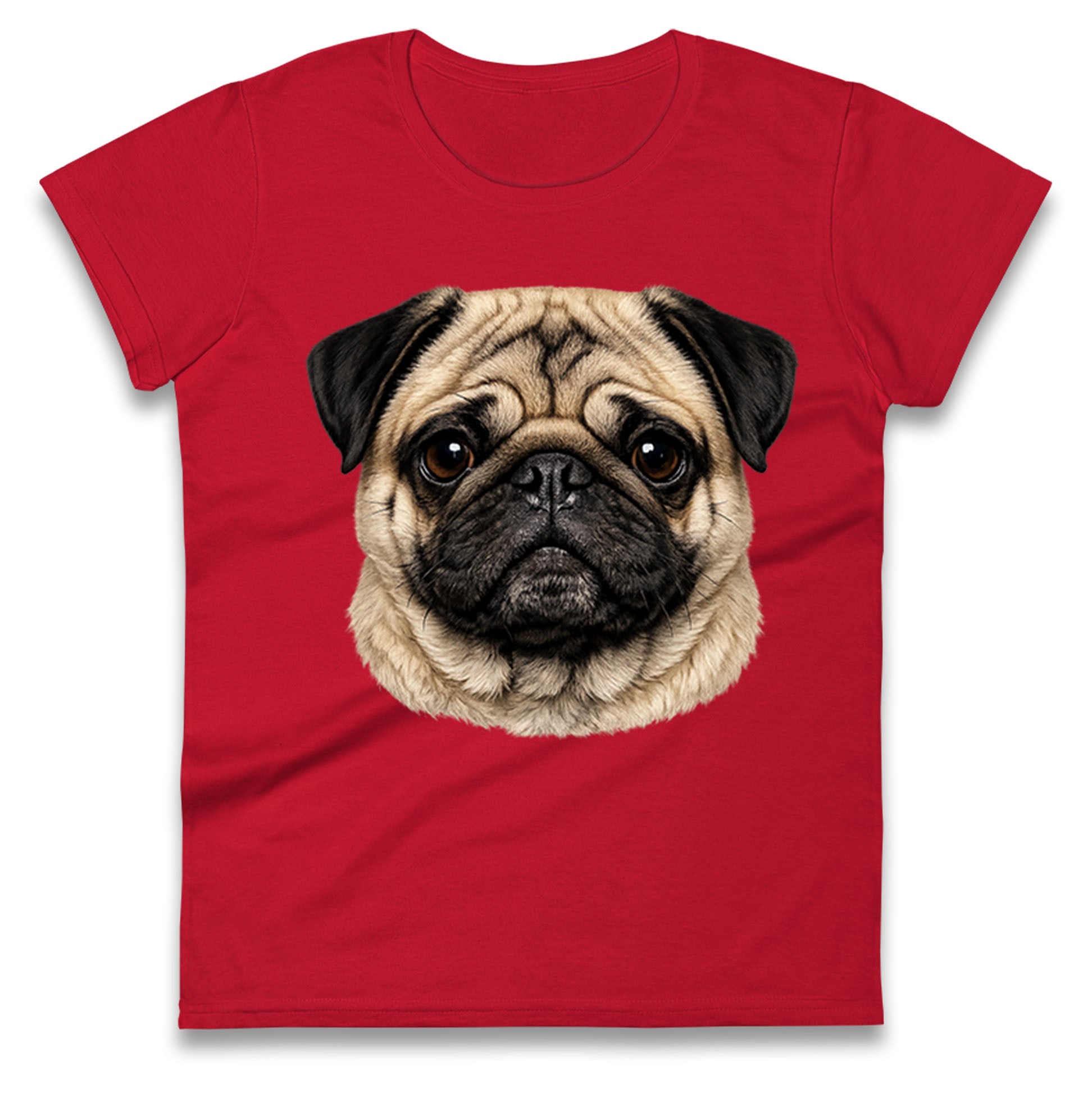 Pug Dog Face Ladies T Shirt