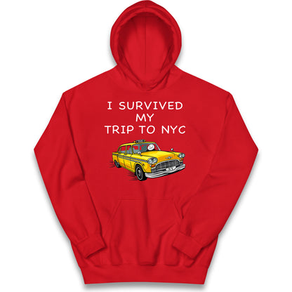 I Survived My Trip To NYC Yellow Taxi Kids Hoodie