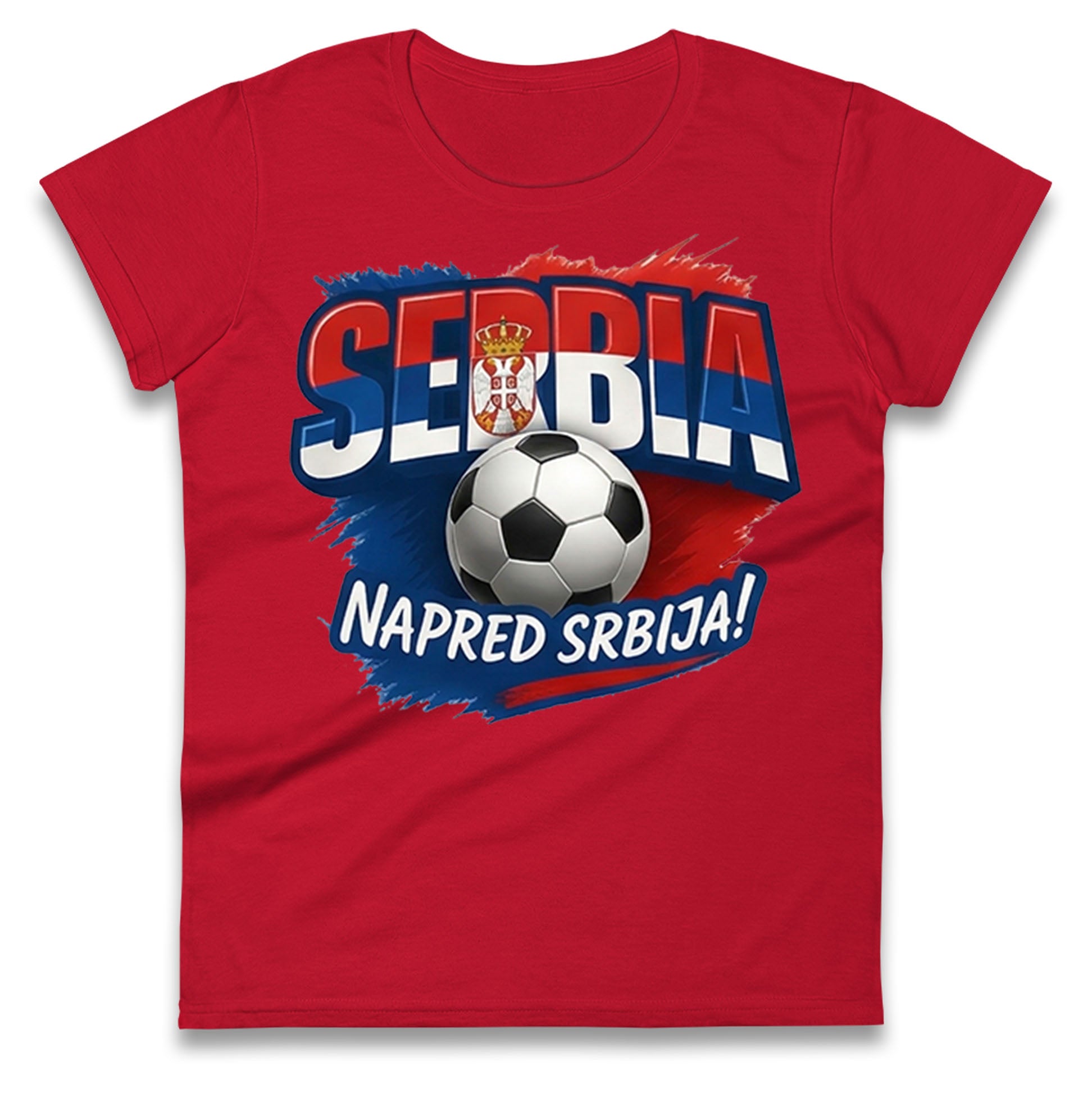 Serbia Retro World Cup Ladies T Shirt