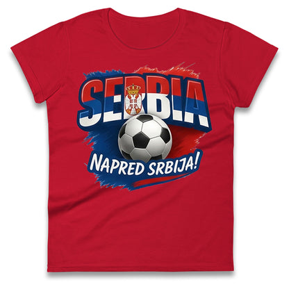 Serbia Retro World Cup Ladies T Shirt