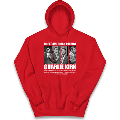 Charlie Kirk Kids Hoodie