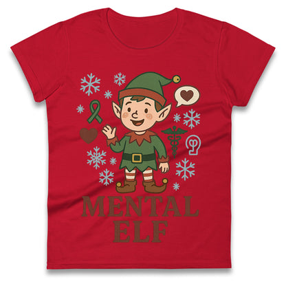 Mental Health Christmas Ladies T Shirt