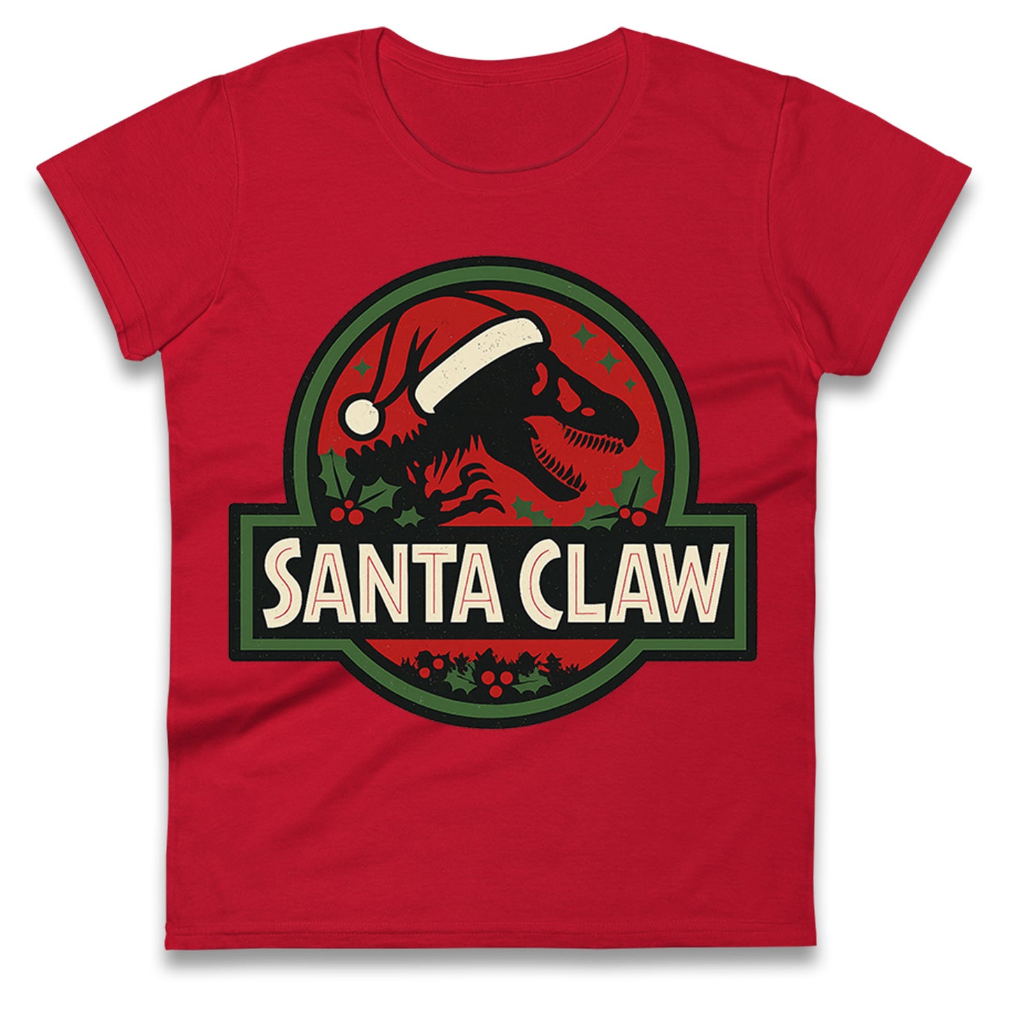 Jurassic Park Christmas Ladies T Shirt 