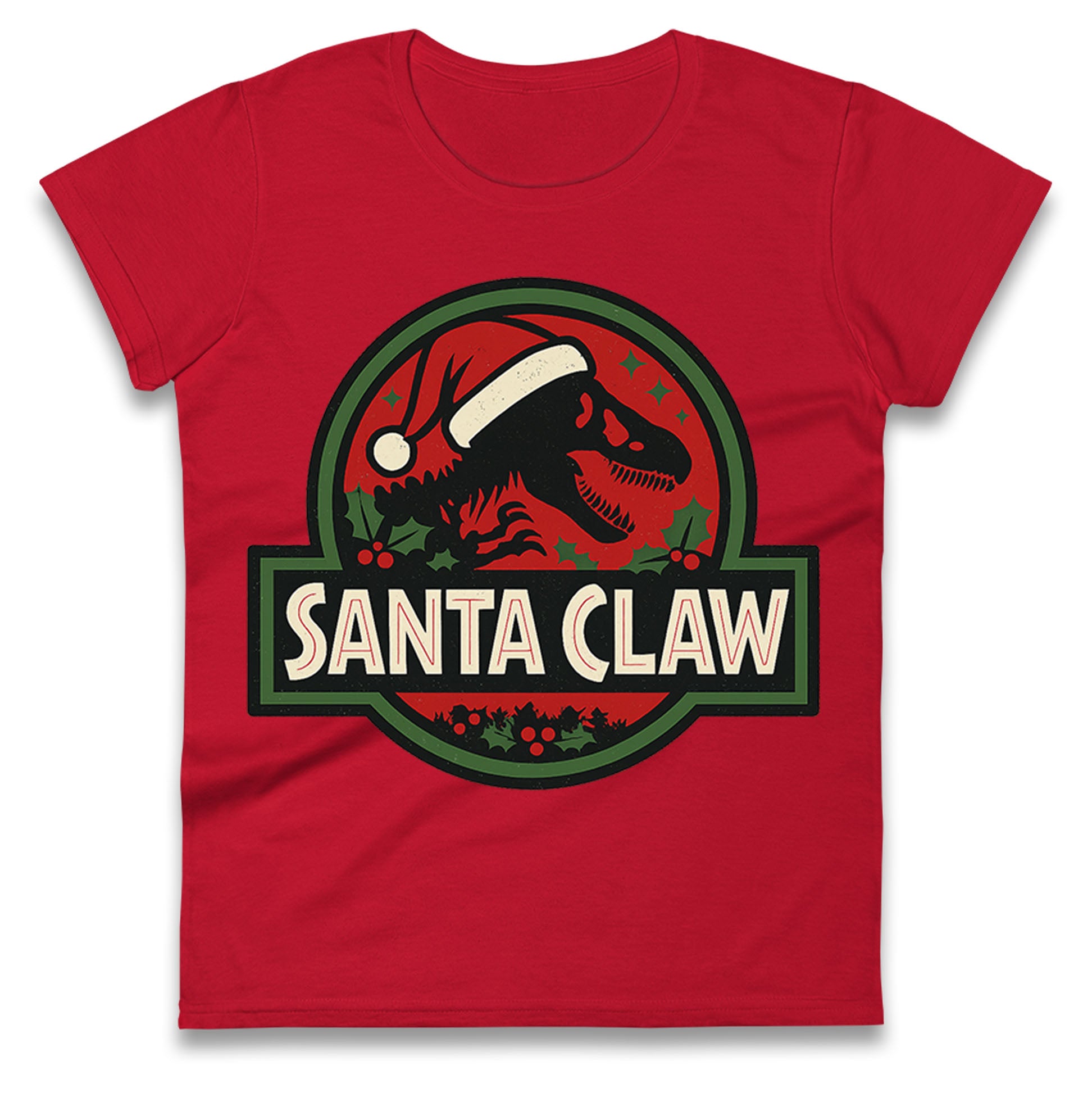 Jurassic Park Christmas Ladies T Shirt 