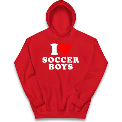 I Love Soccer Boys Kids Hoodie