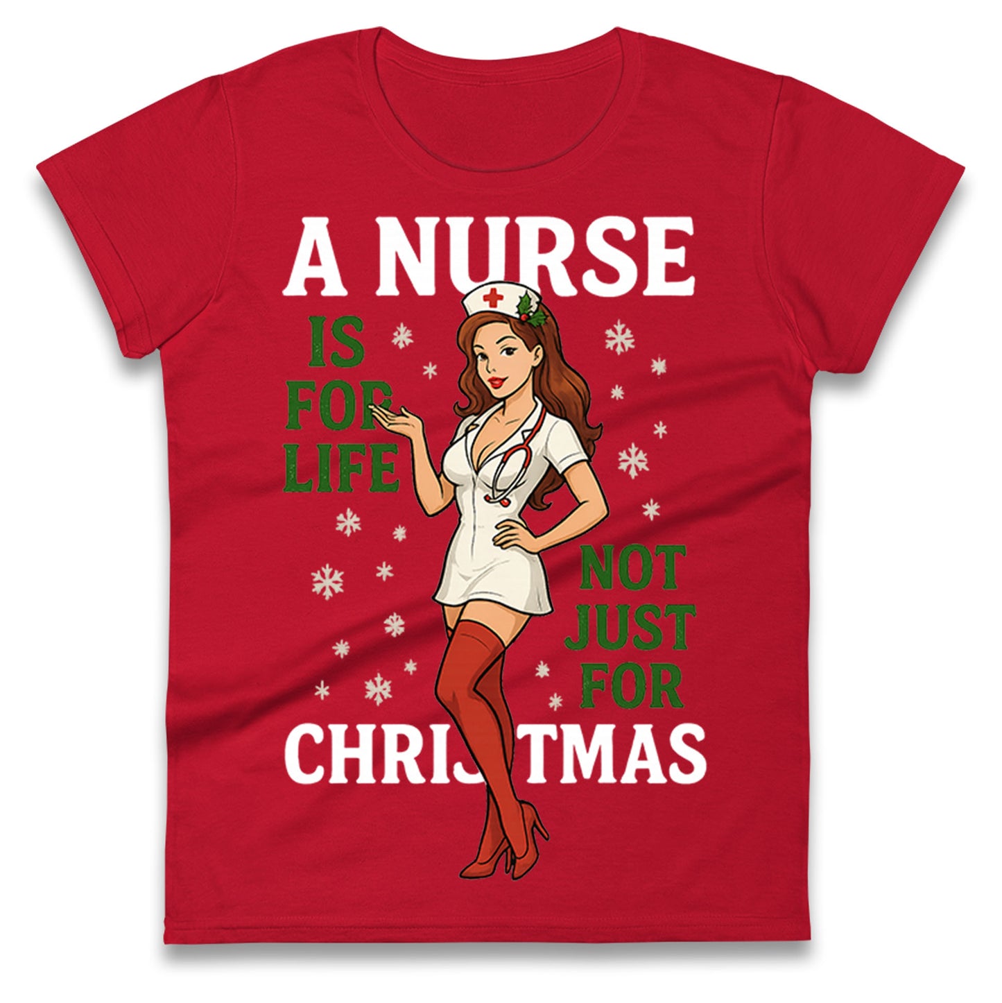 Nurse Christmas Ladies T Shirt