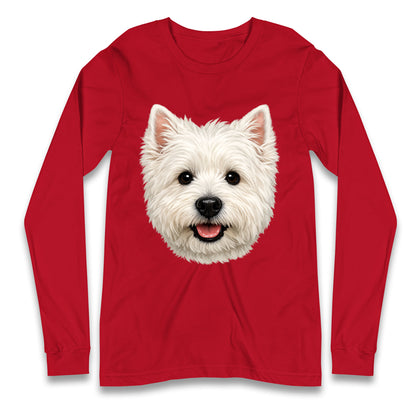 West Highland White Terrier Dog Face Longsleeve T Shirt