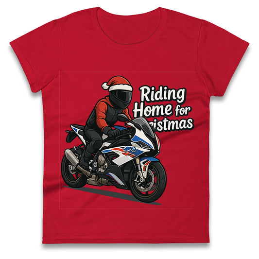 BMW S1000RR Christmas Ladies T Shirt 