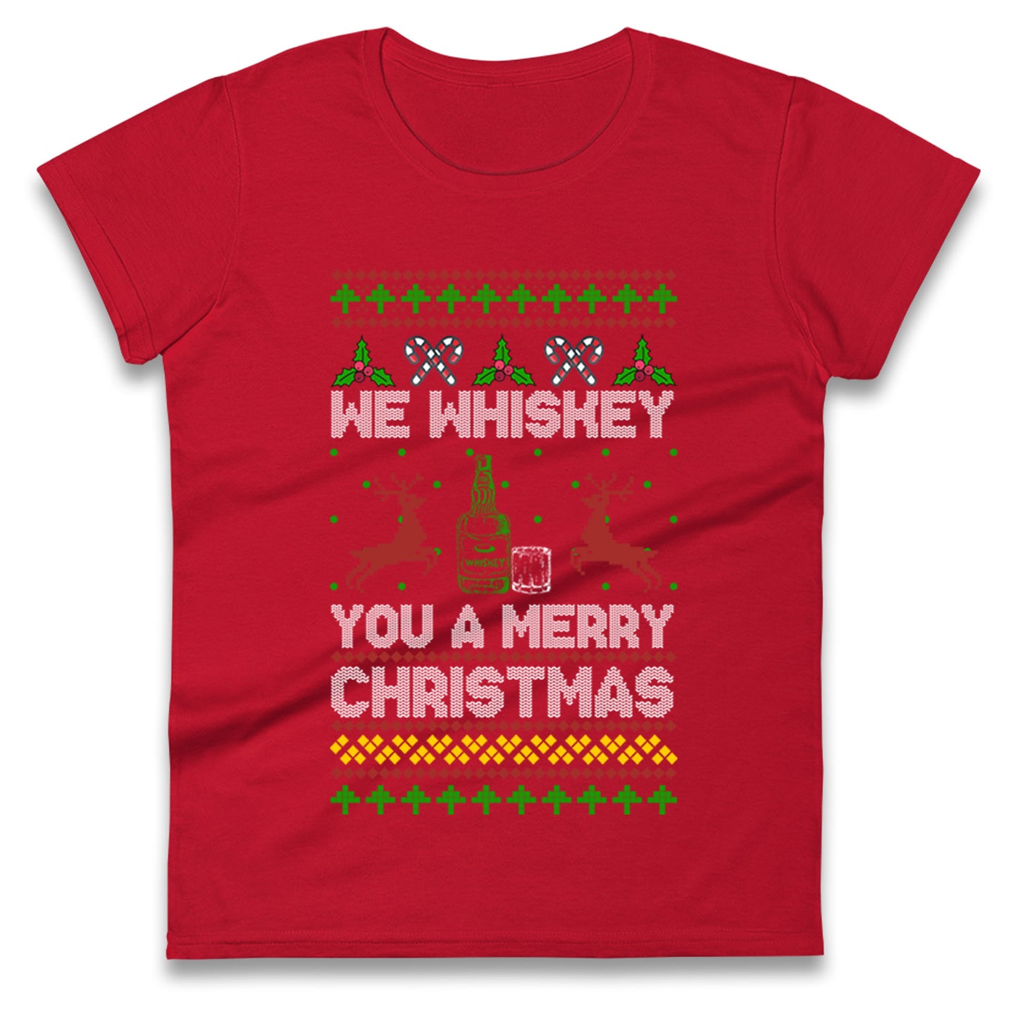 whisky Christmas Ladies T Shirt