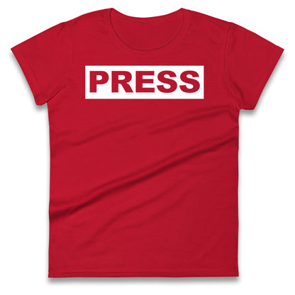 PRESS Palestine Inspired By Journalist Motaz Azaiza Ladies T Shirt