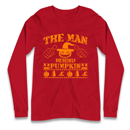 The Man Behind Pumpkin Halloween Long Sleeve T Shirt