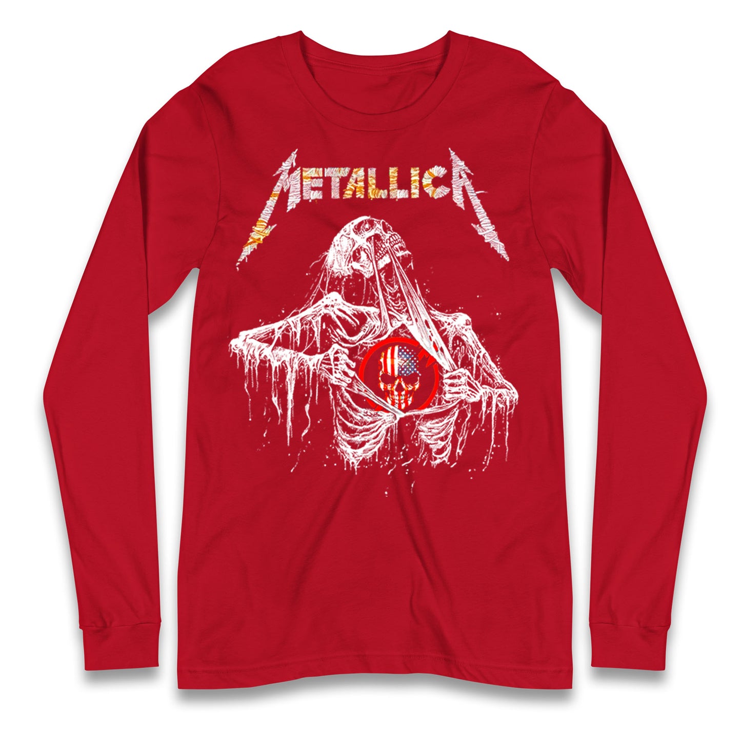 Metallica USA Skull Longsleeve T Shirt