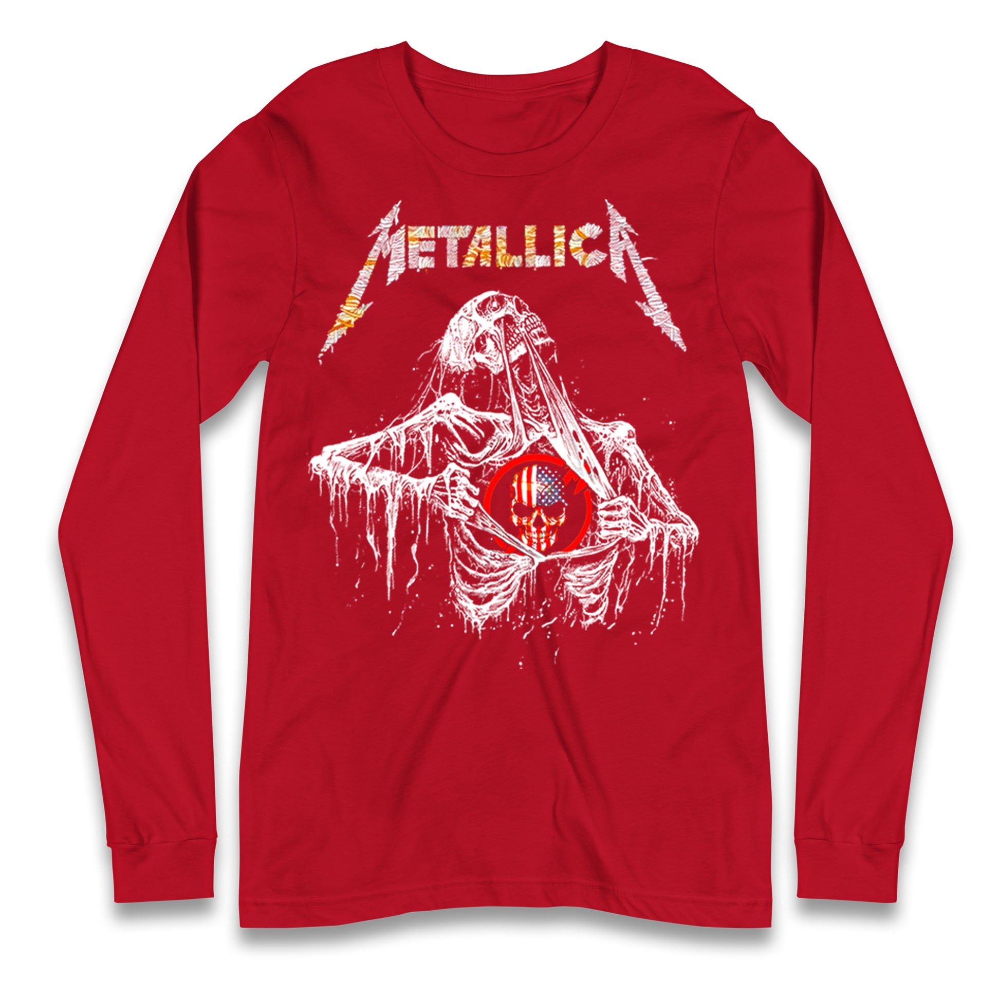 Metallica USA Skull Longsleeve T Shirt