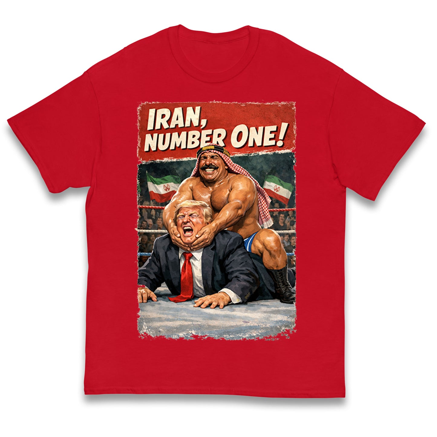 Donald Trump Iron Sheik Iran Wrestling Kids T Shirt