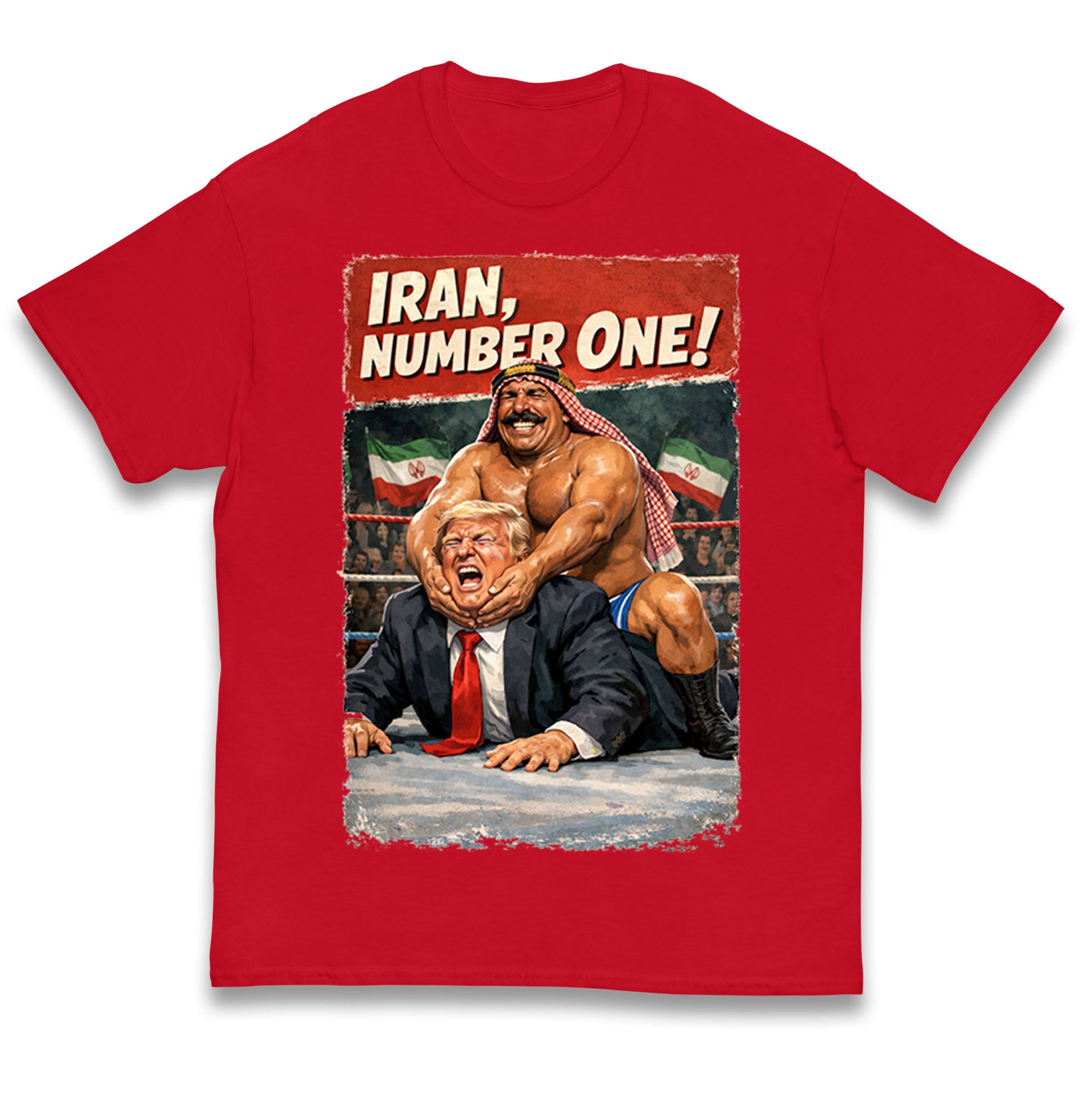 Donald Trump Iron Sheik Iran Wrestling Kids T Shirt