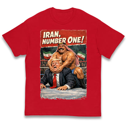 Donald Trump Iron Sheik Iran Wrestling Kids T Shirt