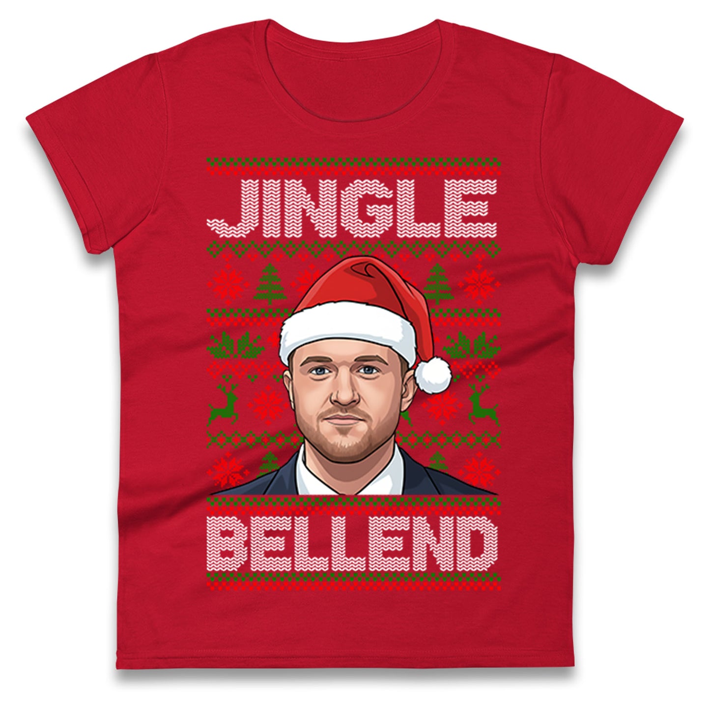 Tommy Robinson Jingle Bell End Christmas Ladies Shirt
