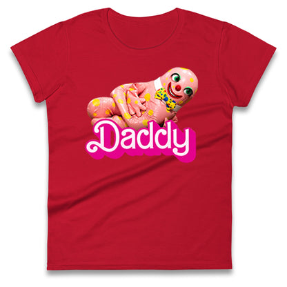 Funny Mr Blobby Daddy 90s Retro Ladies T Shirt