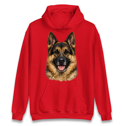 German Shepherd Dog Face Hoodie