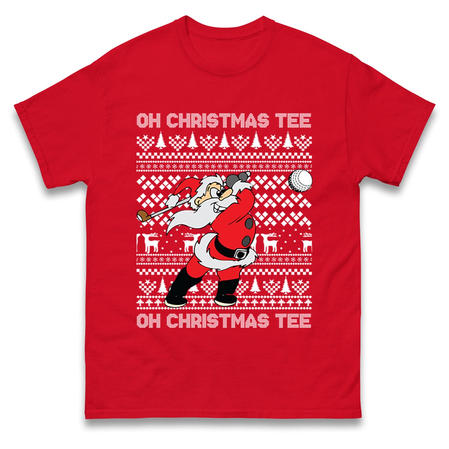 Santa Golfing Christmas T Shirt