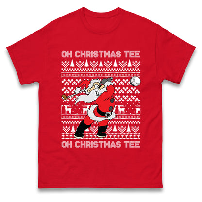 Santa Golfing Christmas T Shirt
