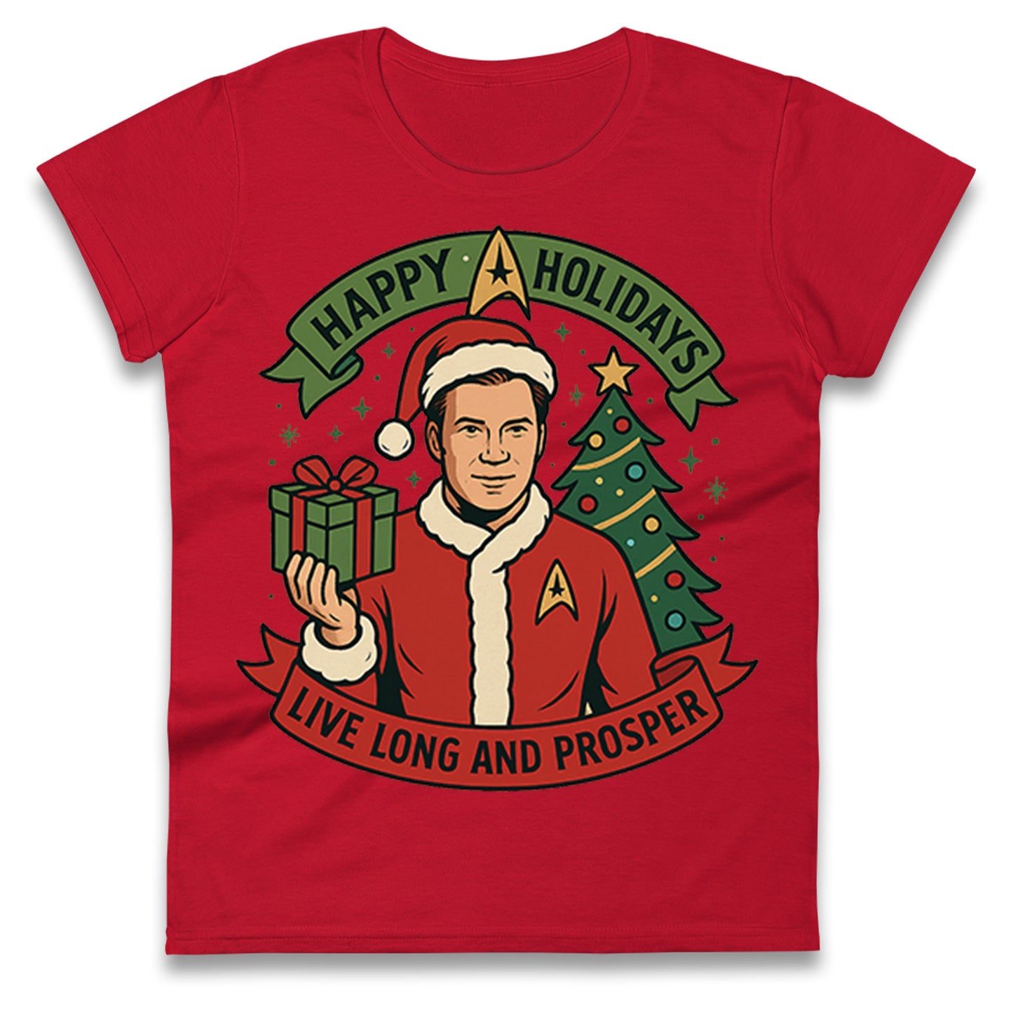 Star Trek Christmas Ladies T Shirt