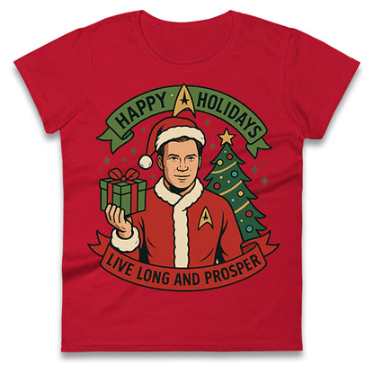 Star Trek Christmas Ladies T Shirt