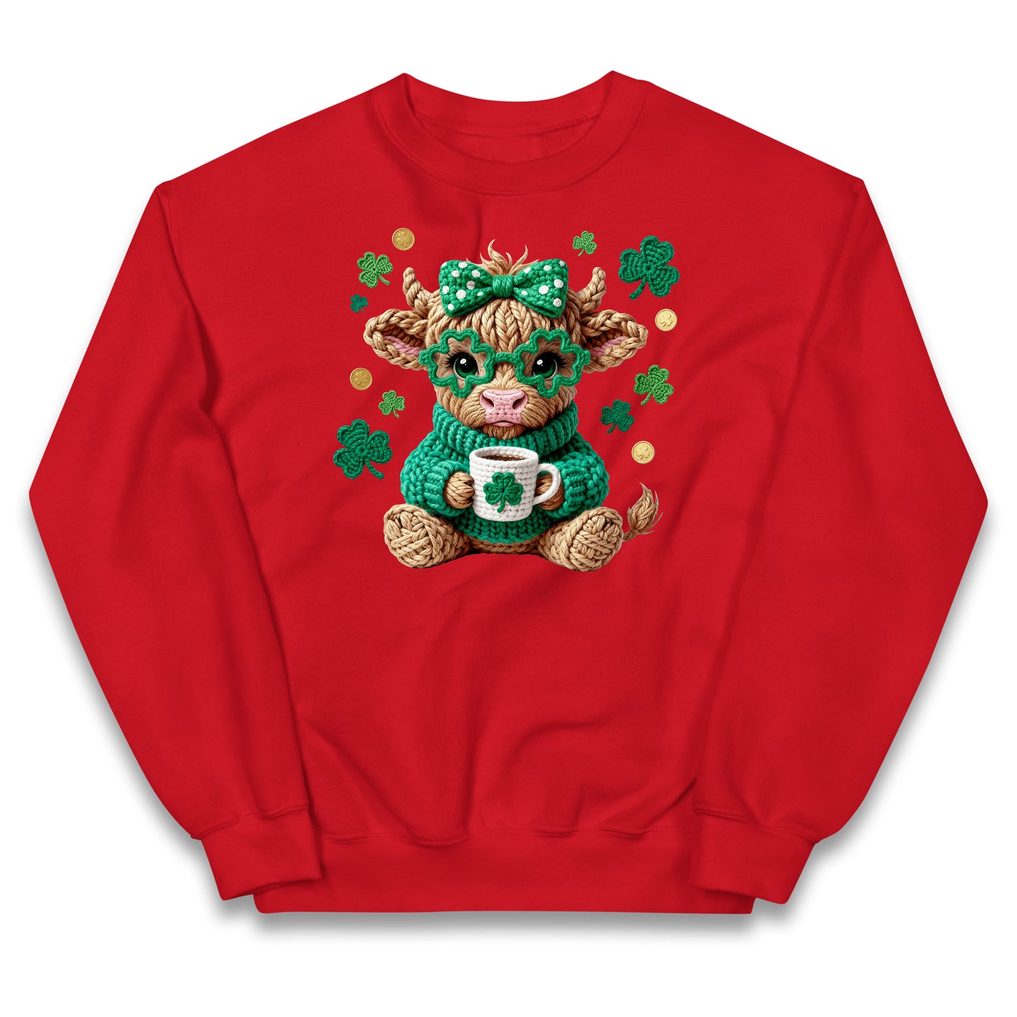 Cute Cow St Patrick Kids Jumper