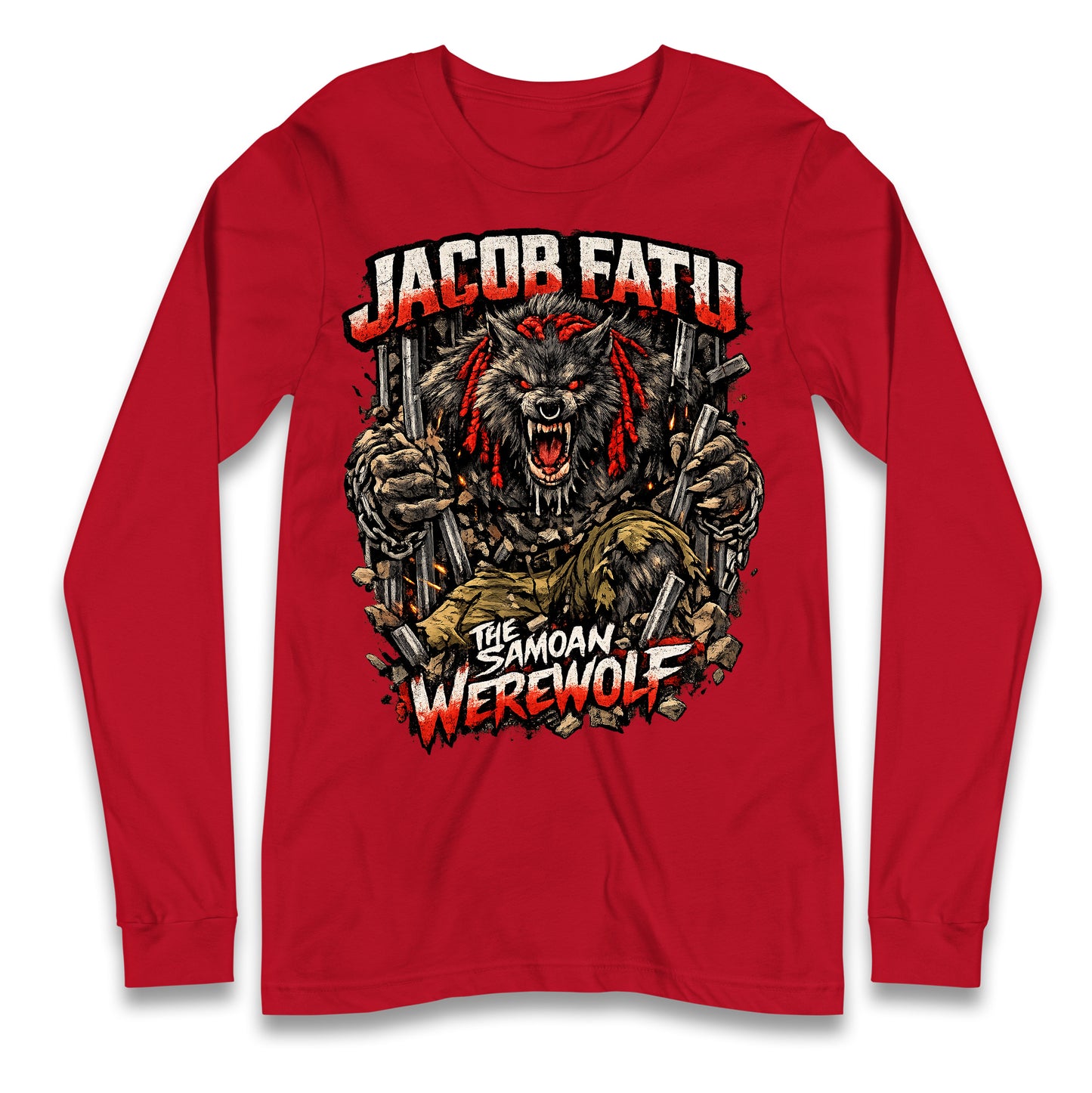 Jacob Fatu The Samoan Werewolf Long Sleeve Shirt