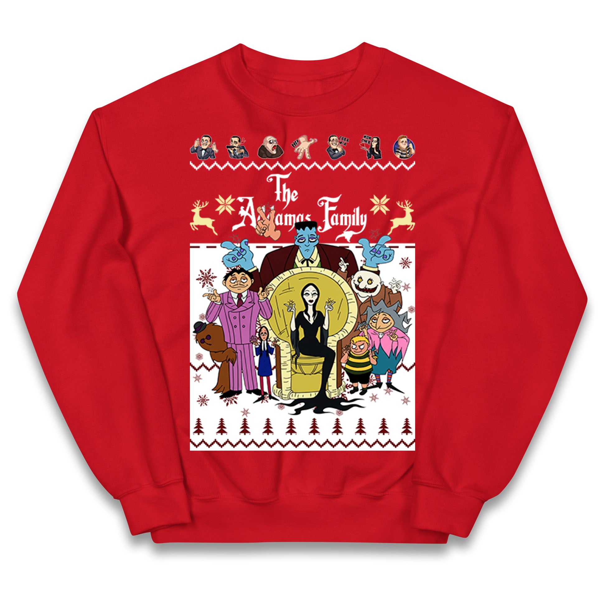 Scary Addams Christmas Kids Jumper