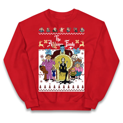 Scary Addams Christmas Kids Jumper