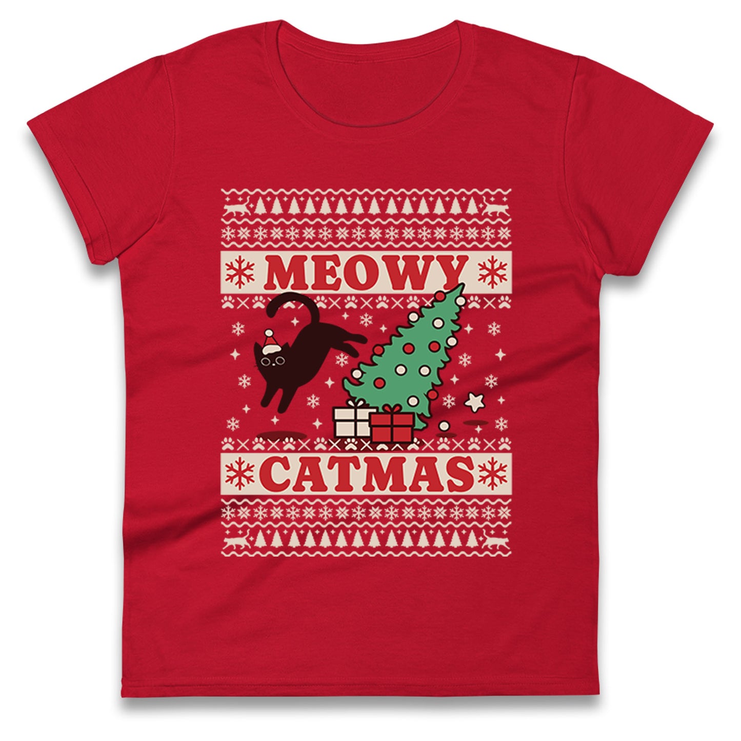 Christmas Cat Ladies T Shirt