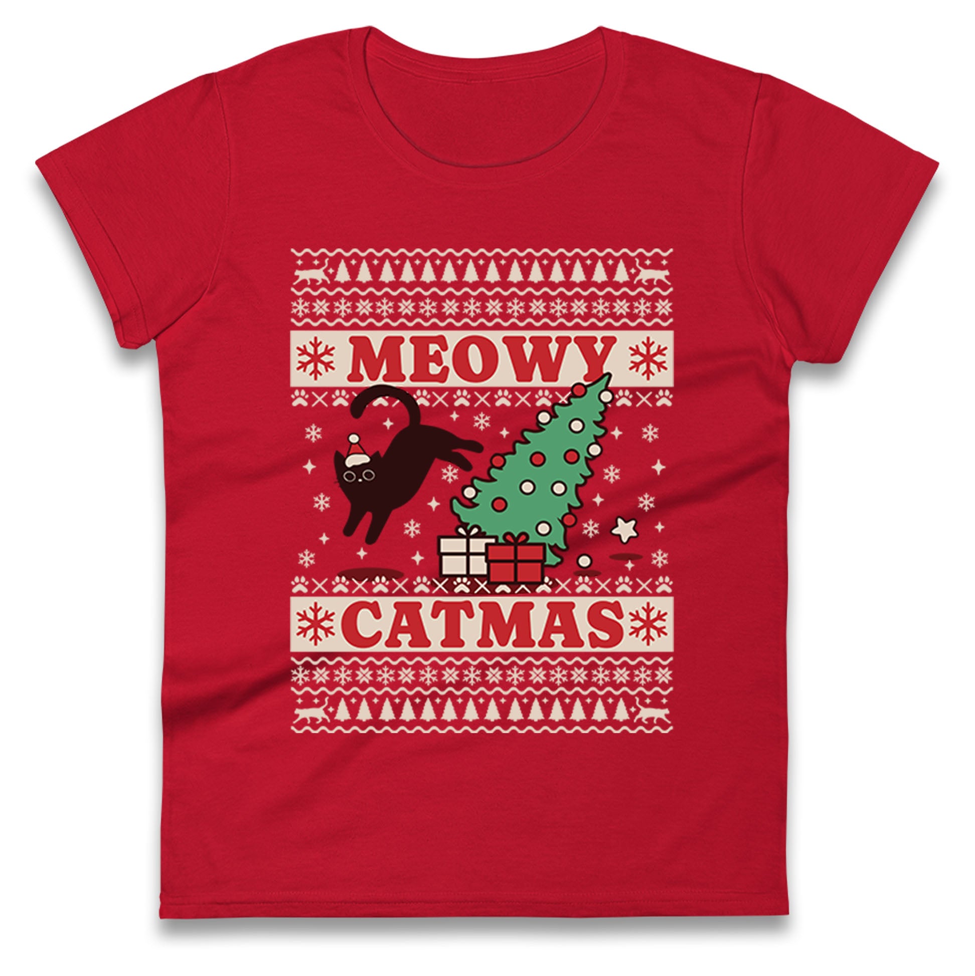 Christmas Cat Ladies T Shirt