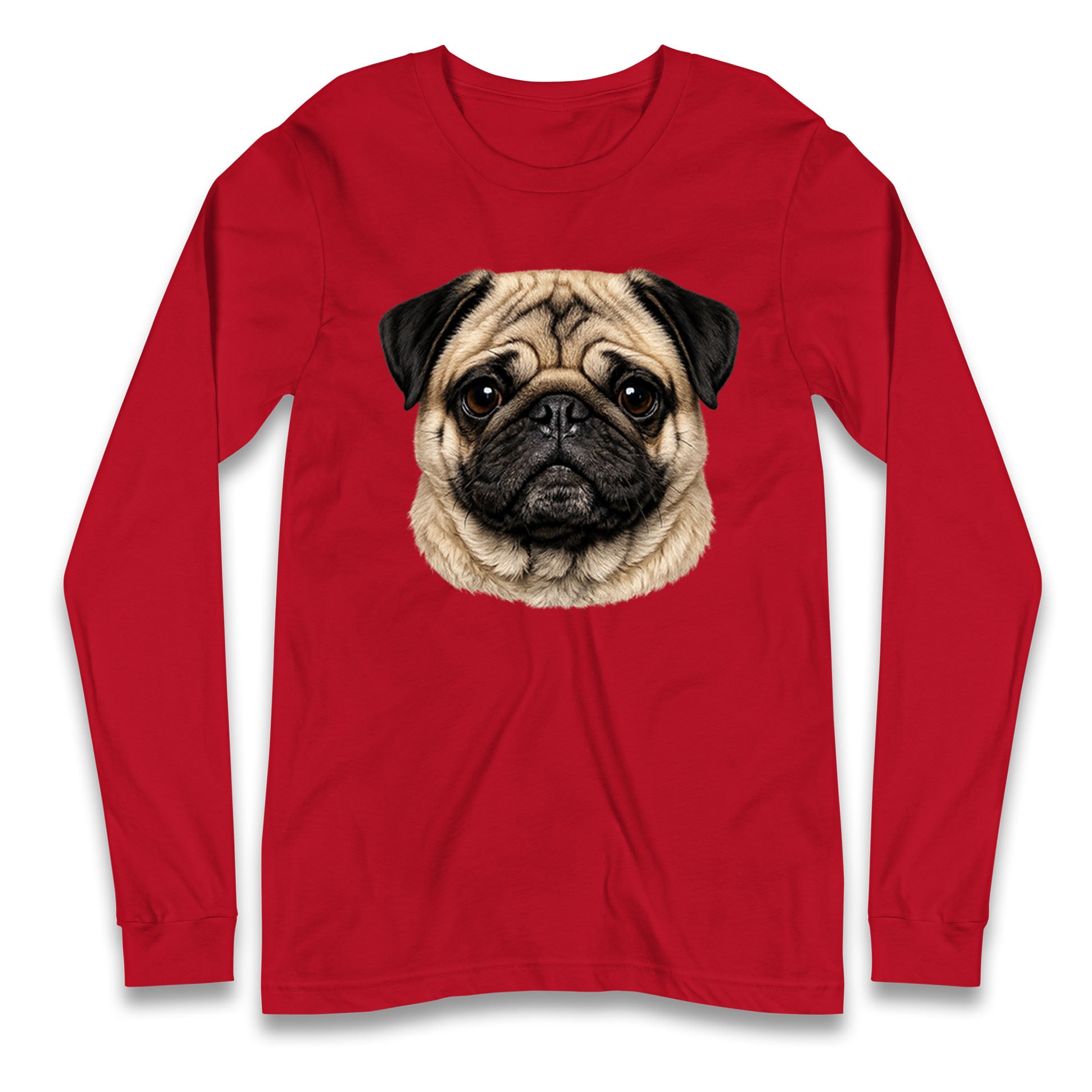 Pug Dog Face Longsleeve T Shirt