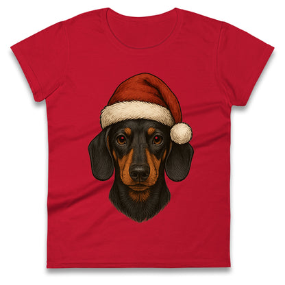 Dachshund Christmas Ladies T Shirt