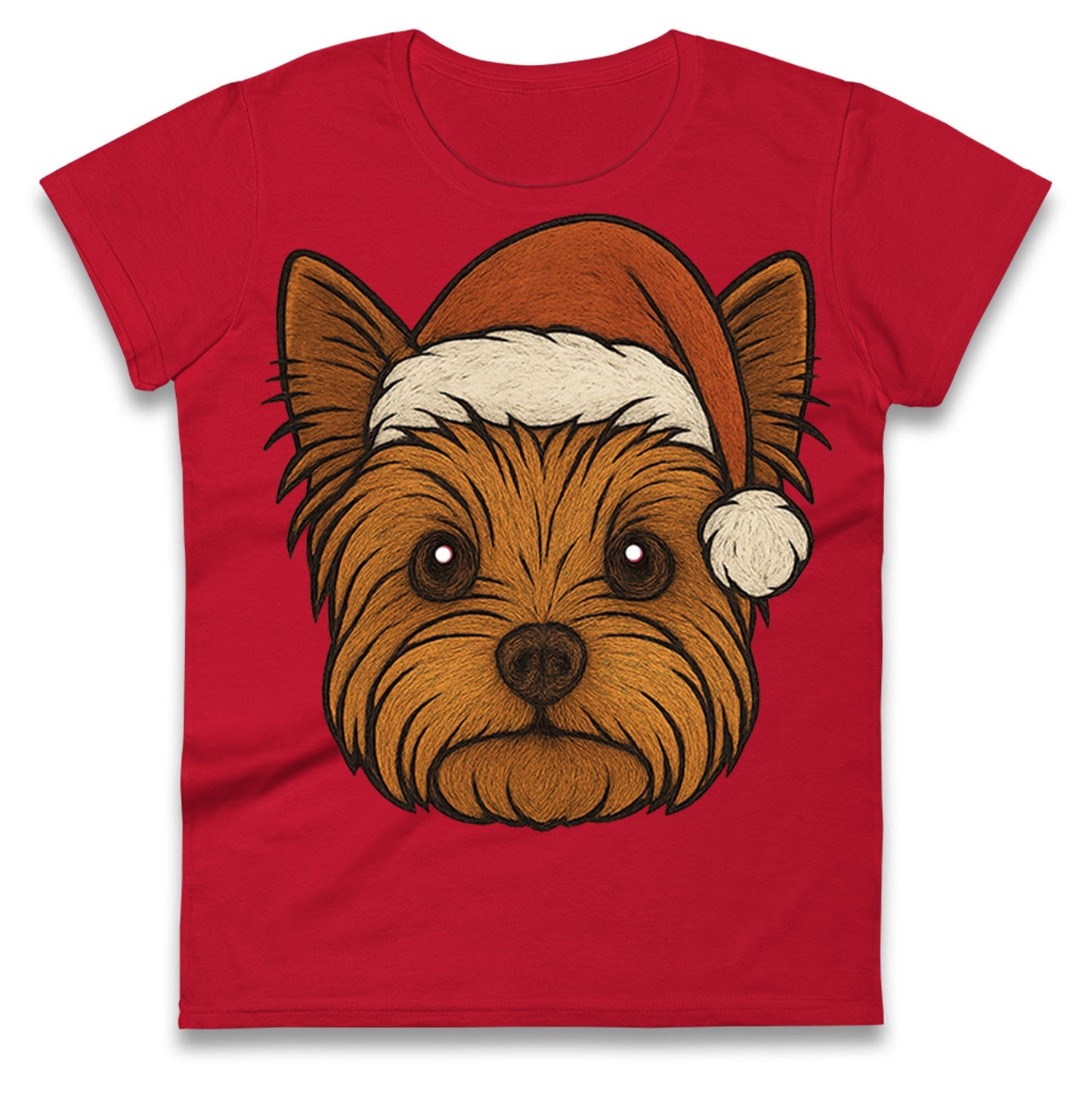 Yorkshire Terrier Christmas Ladies T Shirt 