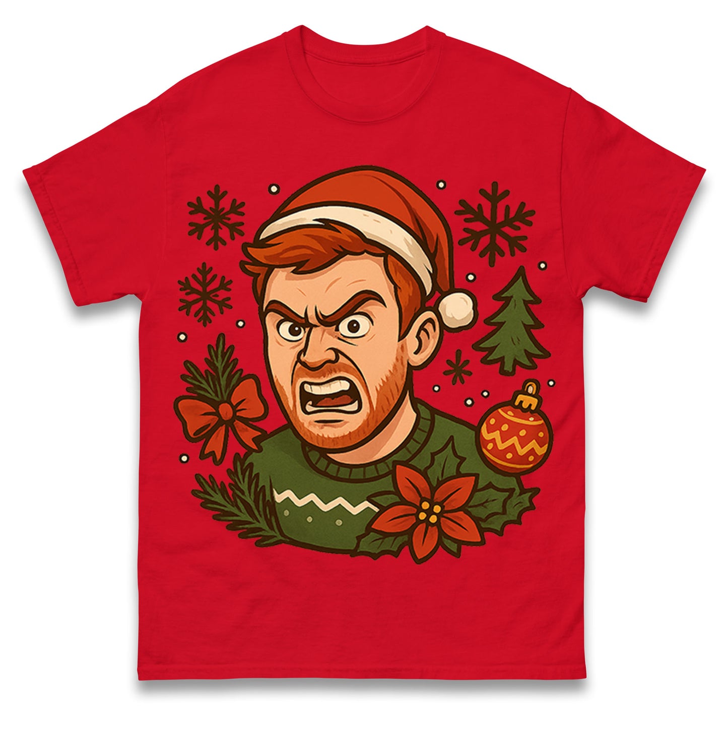 Angry Ginge Christmas T Shirt 