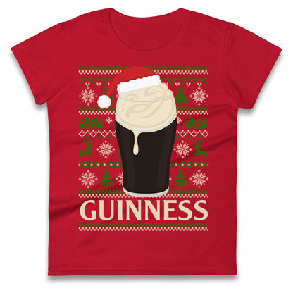 Guinness Christmas Ladies T Shirt