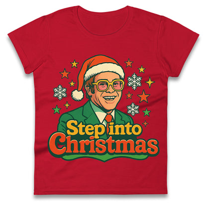 Elton John Christmas Ladies T Shirt 