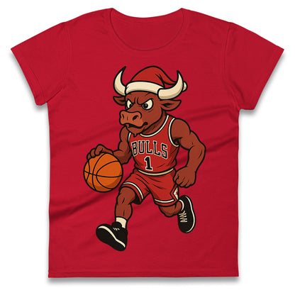Chicago Bulls Christmas Ladies T Shirt